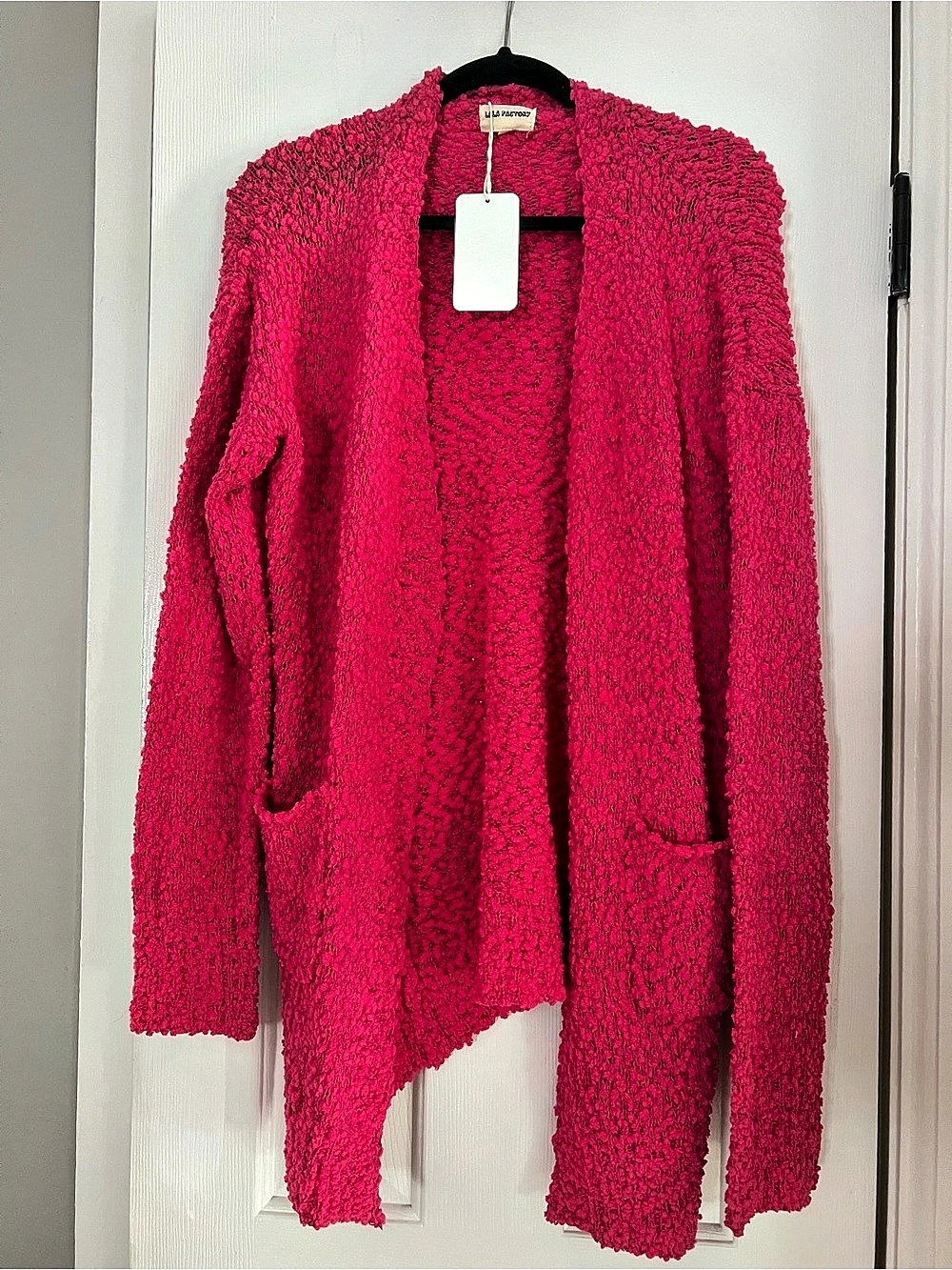 Pink Open Front Cardigan